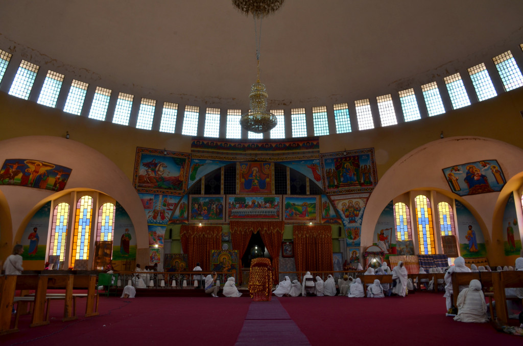 Interior de l'edifici de Tsion Maryam construit per Haile Silasse